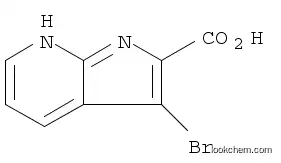 Molecular Structure of 1204475-66-0 (1H-Pyrrolo[2,3-b]pyridine-2-carboxylic acid, 3-bromo-)